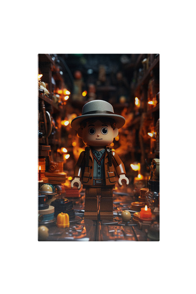 StoryGift Romania Tablou Canvas: Baietel Cercetas Lego Cu Palarie Alba Si Panglica Neagra Si Cu Ochii Mari Negri