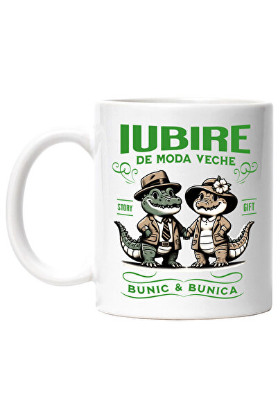 StoryGift Romania Cana parteneri crocodili bunica si bunic familie, 330ml, Ce...