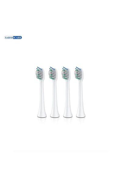 Choice رأس فرشاة الأسنان الكهربائية White-4 مكون من 4 قطع بديلة لجهاز Sarmocare S100 بالموجات فوق الصوتية