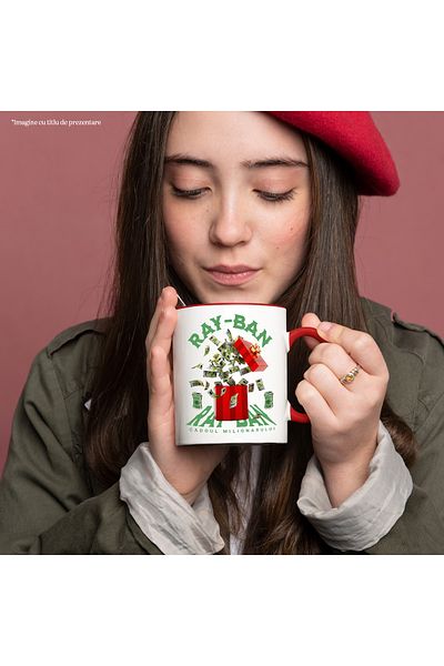 StoryGift Romania _Ray-Ban_ Mug - Millionaire's Gift, 330ml, Ceramic with Red Handle, With Red Handle STG,STG