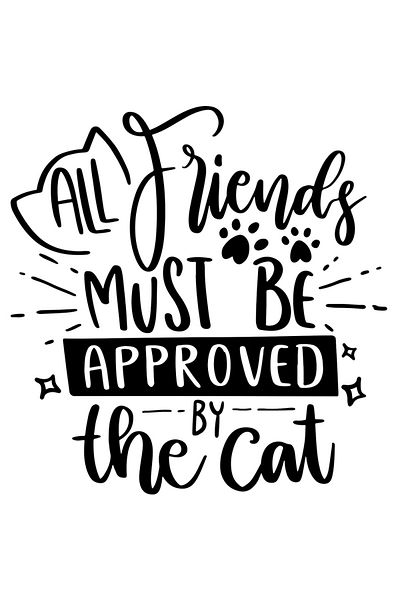 StoryGift Romania Exterior Sticker With Paws And The Message "All Friends Must Be Cat Approved",