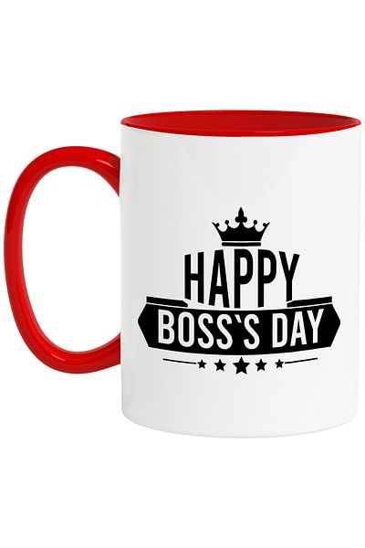 StoryGift Romania Mug with a royal crown and the wish "Happy boss's day" - happy boss's day with, With, STG