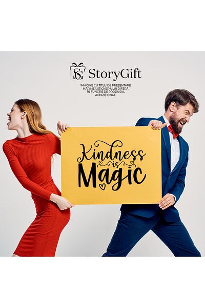 StoryGift Romania Sticker Autocolant 70CM Exterior cu inimioare pentru persoanele care considera ca bunatatea es