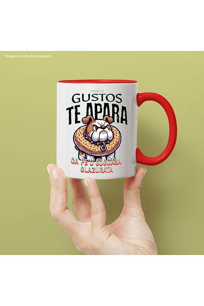 StoryGift Romania Angry and tasty dog ​​and donut mug defends you like a glazed donut, 330ml, C, Cu