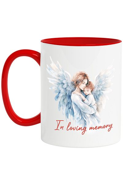 StoryGift Romania Mug with mother holding her child with the message "In loving memory", illustrated, With ,STG