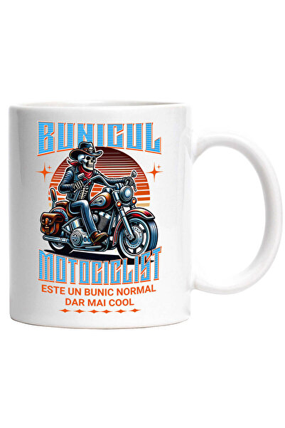 StoryGift Romania Cana cu Schelete Uman Cu Palarie Si Bandana Rosie Motor Vin...