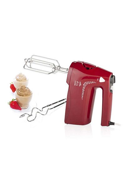 ETA Hand Mixer Cuore 0089 Red, 350 W, 4 Speeds, Turbo, 2 Beaters, 2 Hooks