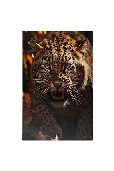 StoryGift Romania Tablou Canvas: Prăduitorul Iscusit Ochi Aprigi Close Up Fotografie În Frunze Foșnitoare Pictura