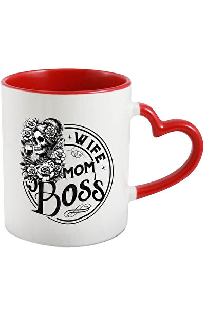 StoryGift Romania Cana cu mesajul "Wife, Mom, Boss", sotie, ilustratie, mama, sefa, schelet de fem, Cu ,STG