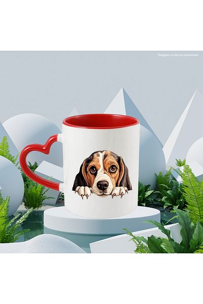 StoryGift Romania Mug with a puppy waiting for its owner | illustration | needs care |, With ,STG