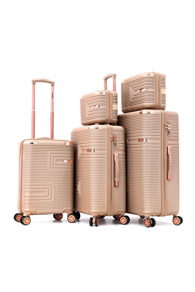 Fancl مجموعة حقائب سفر صلبة من 5 قطع (12"، 14"، 20"، 24"، 28"بوصة) - تشامب