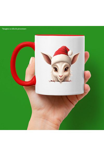 StoryGift Romania Mug with a kid wearing a Christmas hat | illustration | holiday | ve, Cu ,STG