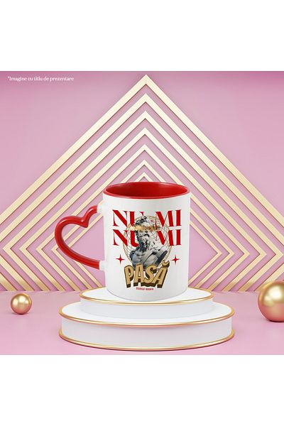 StoryGift Romania Mug Statue Greek male bust, text I DON'T CARE, 330ml, Ceramic with Heart Handle, With ,STG