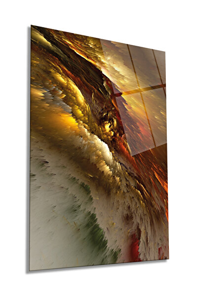 Rosyvien Toz Bulutu Sanatsal Dikey Cam Tablo, Ev ve Ofis Duvar Dekoru, Lüks Hediyelik, Kırılmaz Çizilmez