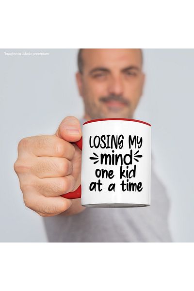StoryGift Romania Mug with the message "Losing my mind, one kid at a time" - I'm losing my mind, one at a time, With