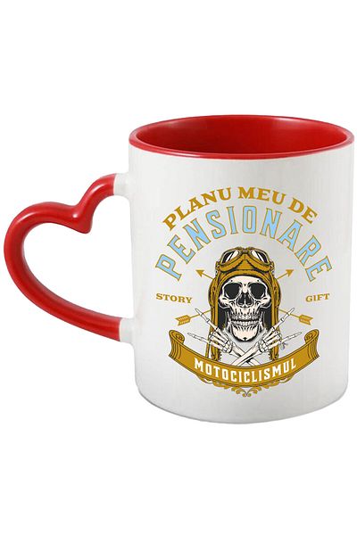 StoryGift Romania Mug with Human Skull Skeletons With Protective Hat Motor Passion Hobby Text Pl, Cu,STG