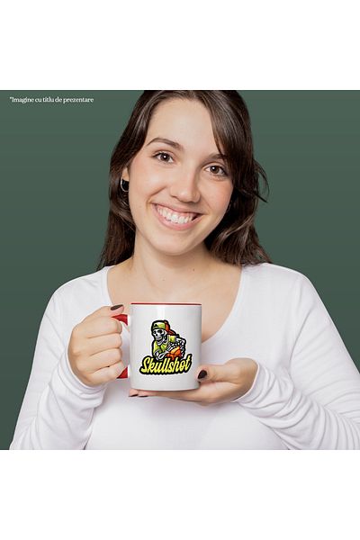 StoryGift Romania Skullshot Mug, Basketball, Ball, Skeleton, Cap, Sport, Multicolor 330 ml, , With ,STG
