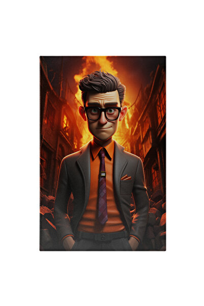 StoryGift Romania Tablou Canvas: Barbat La Costum Animatie, Arta Intuneric, D...