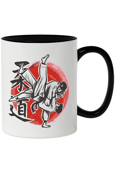 StoryGift Romania Martial Arts Mug, Fighters, Asian, Sport, Karate, Multicolor 330 ml, Sky, With, STG