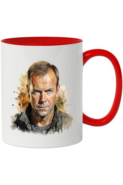 StoryGift Romania Mug With Man, Character, Jacket, Watercolor, T-shirt, Multicolor 330 ml, Ceramics, With ,STG