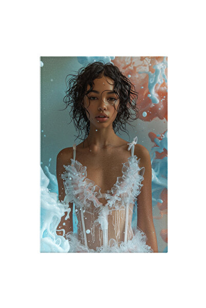 StoryGift Romania Tablou Canvas Dansu În Spumă De Lapte Al Fetei În Rochie Albă Imaculată Din Tulle Semitranspare