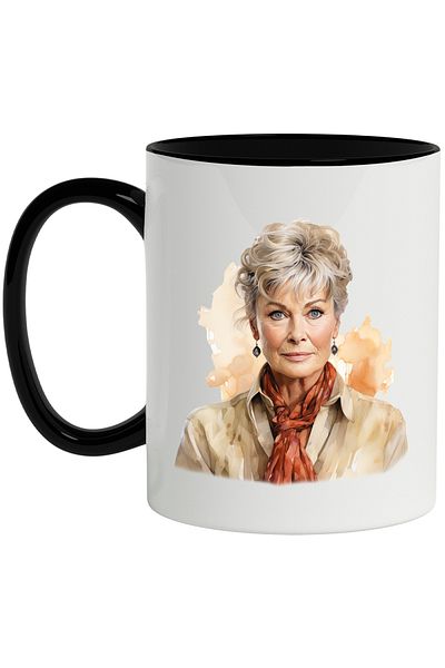 StoryGift Romania Mug With Judi Dench, Actress, Celebrity, Hollywood, Movies, Multicolor 330 ml, C, With ,STG