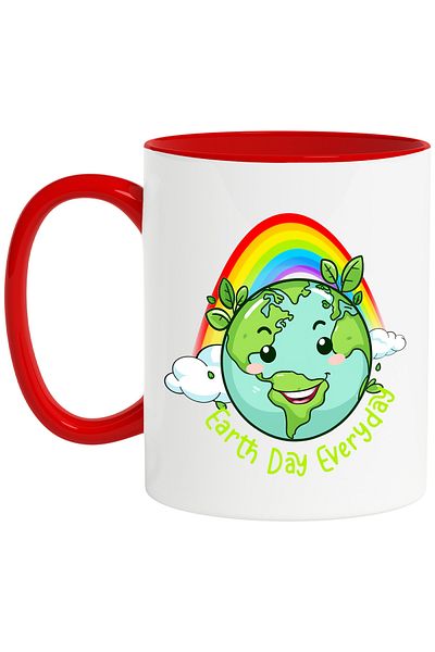 StoryGift Romania Mug with the message "Earth day everyday", illustration, awareness, Earth Day, With ,STG