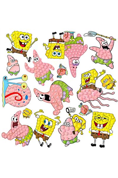 DEK Spongebob and Patrick Diamond Sticker Set – Shiny DIY DIY Coat of Arms