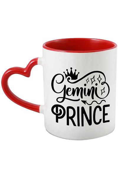 StoryGift Romania Mug with Gemini zodiac sign, illustration, zodiac sign, astrology, symbol, sign, prince, crown, With, STG.