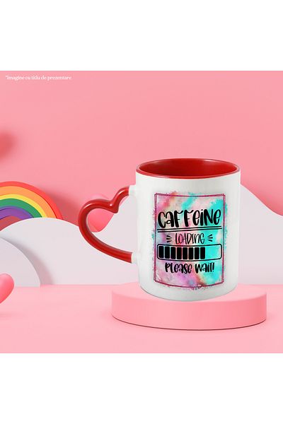 StoryGift Romania Mug with the message "Caffeine loading, please wait", illustration, liquid, fluid, aste, With,STG