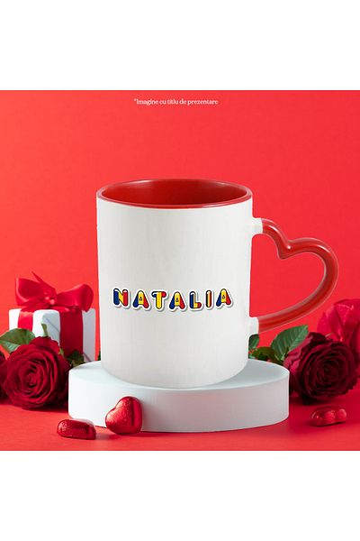 StoryGift Romania Mug With Name Natalia, Romania, Supporter, Romanian Flag, Patriot, 330ml, Sky, With, STG
