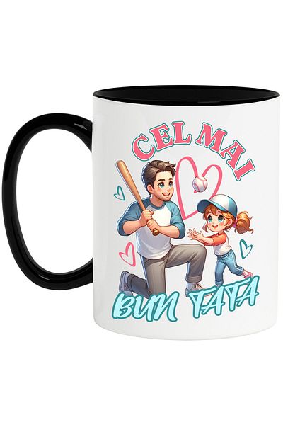 StoryGift Romania Mug with Portrait of Father and Children Daughters Text We Love You Dad, Yesterday Today And For All, With ,STG