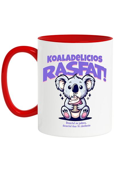 StoryGift Romania Koala mug delicious pampering, dessert doesn't judge you just smiles, sweets, 330ml,, With ,STG