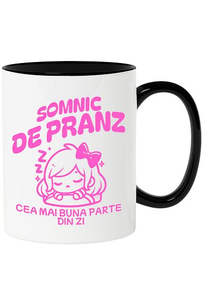 StoryGift Romania Mug Girl falling asleep midday nap the best part of the day, 330ml, Ceramic with Handle, With ,STG