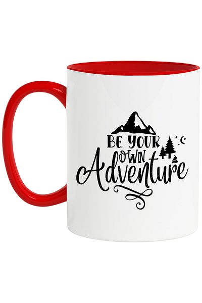 StoryGift Romania Mug with mountains and fir trees with the message "Be your own adventure", With ,STG