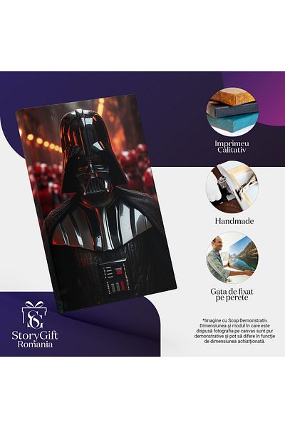 StoryGift Romania Tablou Canvas: Portretul Generalului Darth Vader - Star Wars Soldati In Uniforme Rosii Pictura