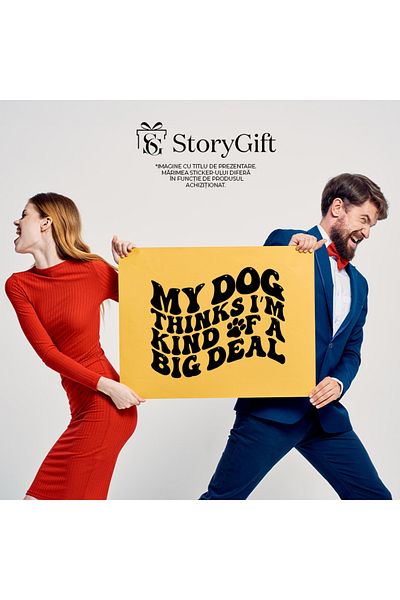 StoryGift Romania Sticker Adeziv 90CM Exterior pentru cei care sunt importanti pentru cainii lor , Vinyl Negru, 90 cm