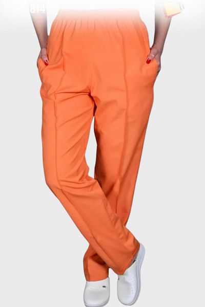 Üniformanya Pantaloni de bucătar elastici portocalii Pantaloni de servicii de curățenie Uniforme de hotel Îmbrăcăminte de lucru
