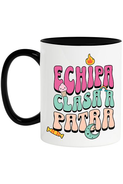 StoryGift Romania Mug Team Fourth Grade School Teacher Education, 330ml, Ceramic with Black Handle, With ,STG