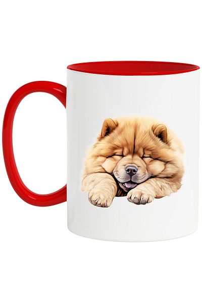 StoryGift Romania Mug with a furry dog ​​sleeping soundly | illustration | deep sleep | tired | time, With ,STG