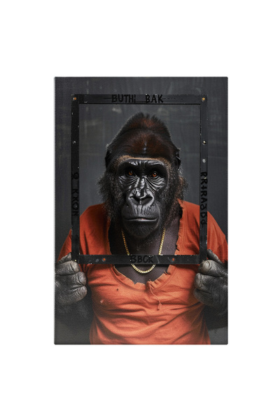 StoryGift Romania Tablou Canvas Resemnarea Gorilei În Tricou Portocaliu Și La...