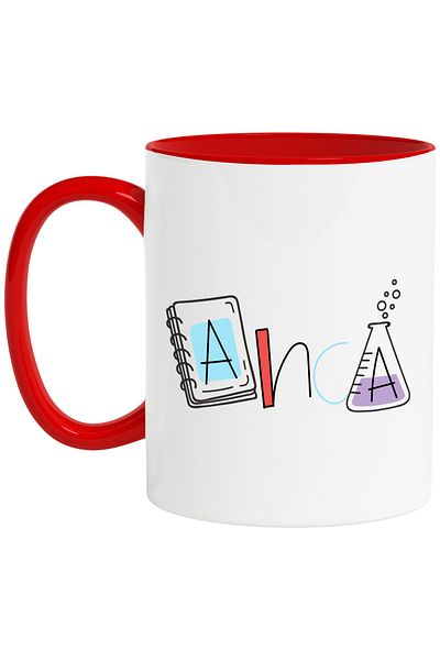StoryGift Romania Mug With Name Anca, School, Chemistry, Materials, Algebra, Geometry, 330ml, Ceramic, With,STG
