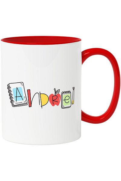 StoryGift Romania Mug With Name Andrei, and Funny Message, Curious, Sociable, Galagio, 330ml, Ceram, With,STG