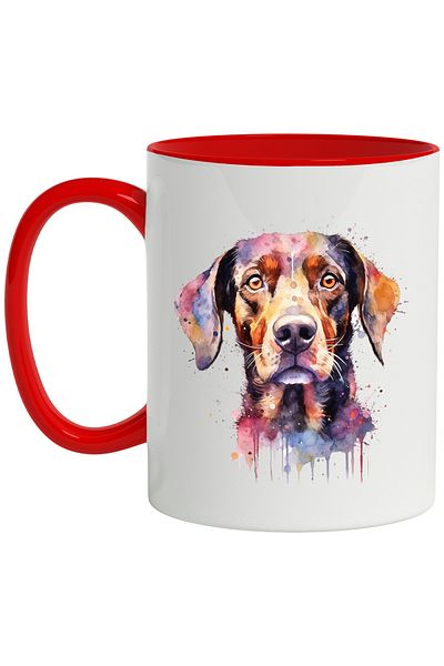 StoryGift Romania Puppy Head Mug, Watercolor Illustration, Paint, Multicolor 330 ml, Ceramic, With ,STG