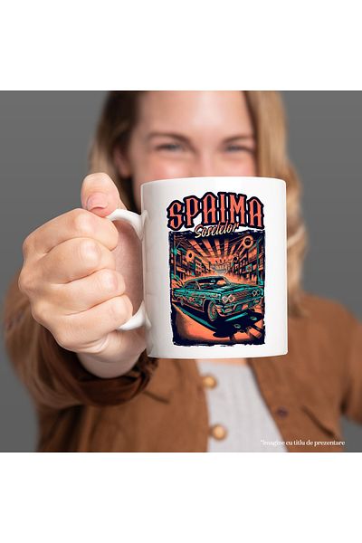 StoryGift Romania Cana Spaima Soselelor, Masina Vintige Cursa Ilegale Viteza, 330ml, Ceramic Cu Ma, Cu ,stg