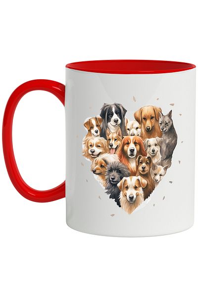 StoryGift Romania Mug With Heart, Dogs, Breed, Dog Lovers, Animals, Multicolor 330 ml, Ceram, With ,STG