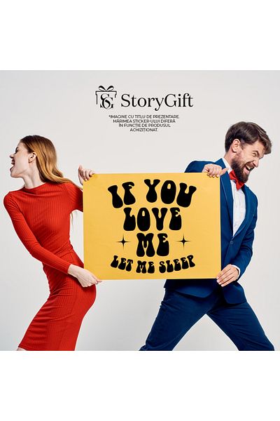 StoryGift Romania Sticker Autocolant 70CM Exterior pentru cei care au nevoie de somn - oboseala , Vinyl Negru, 70 cm