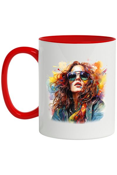 StoryGift Romania Mug With Amy Adams, Actress, Celebrity, Movie, Hollywood, Multicolor 330 ml, Sky, With,STG