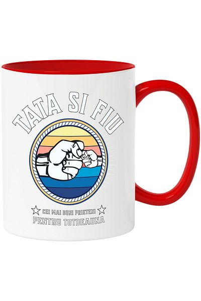 StoryGift Romania Father and son best friends family love mug, 330ml, Ceramic with R Handle, With, STG