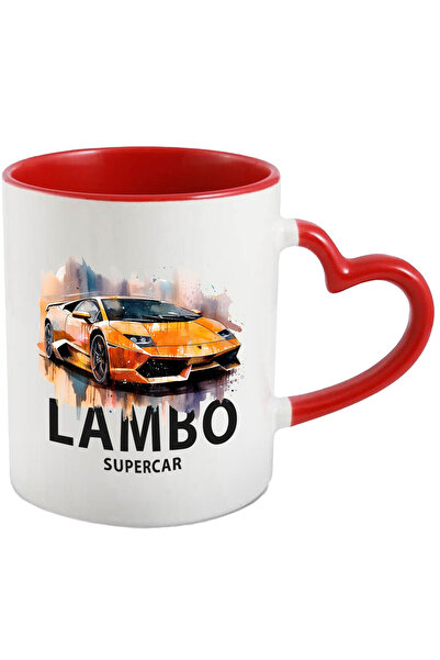 StoryGift Romania Cana Cu Ilustratie Watercolor, Masina Sport, Stropi Vopsea,...